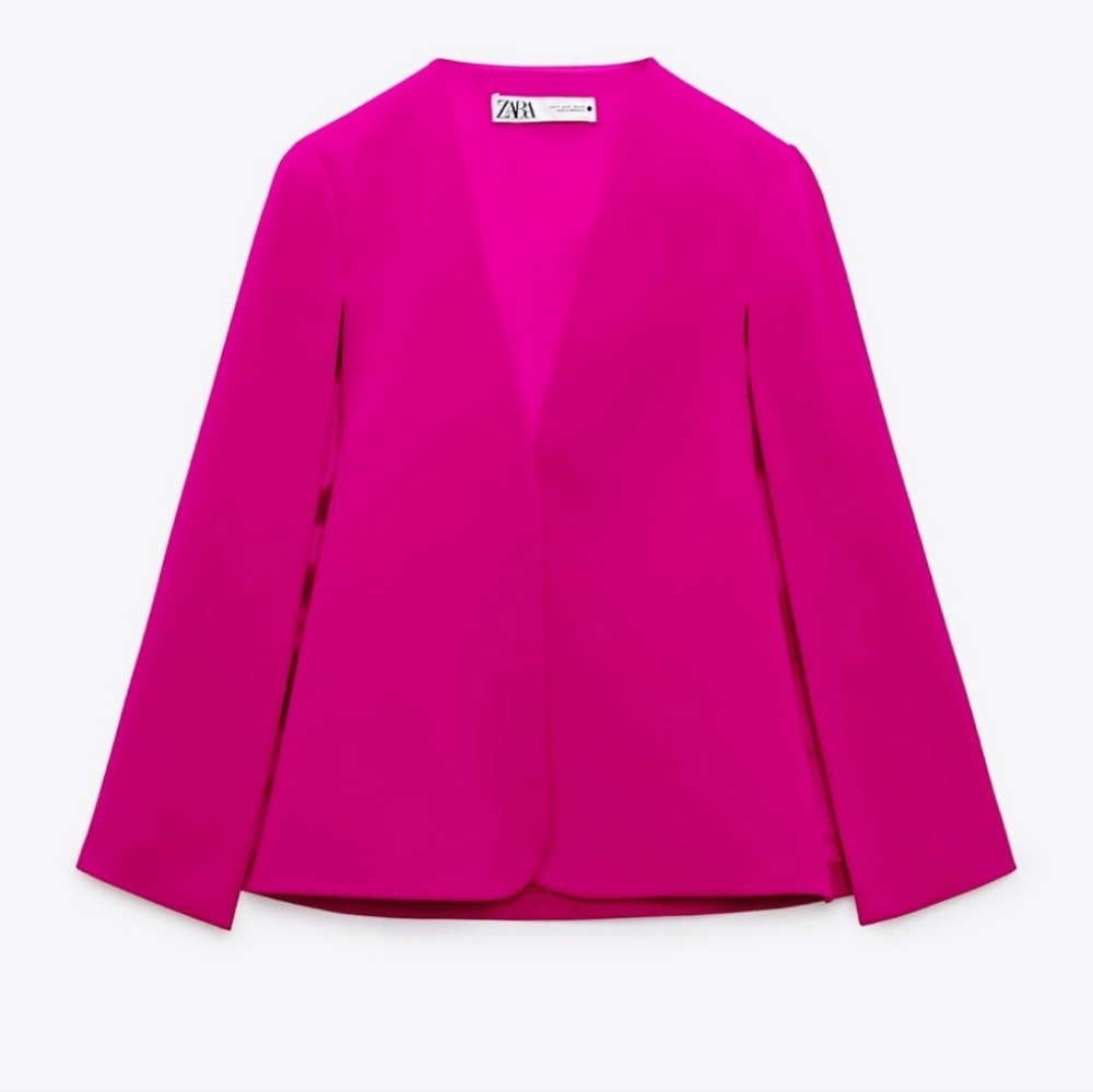 Zara 2 pieces matching set limitededition cape blazer & fluid high waist pants - Picture 8 of 12